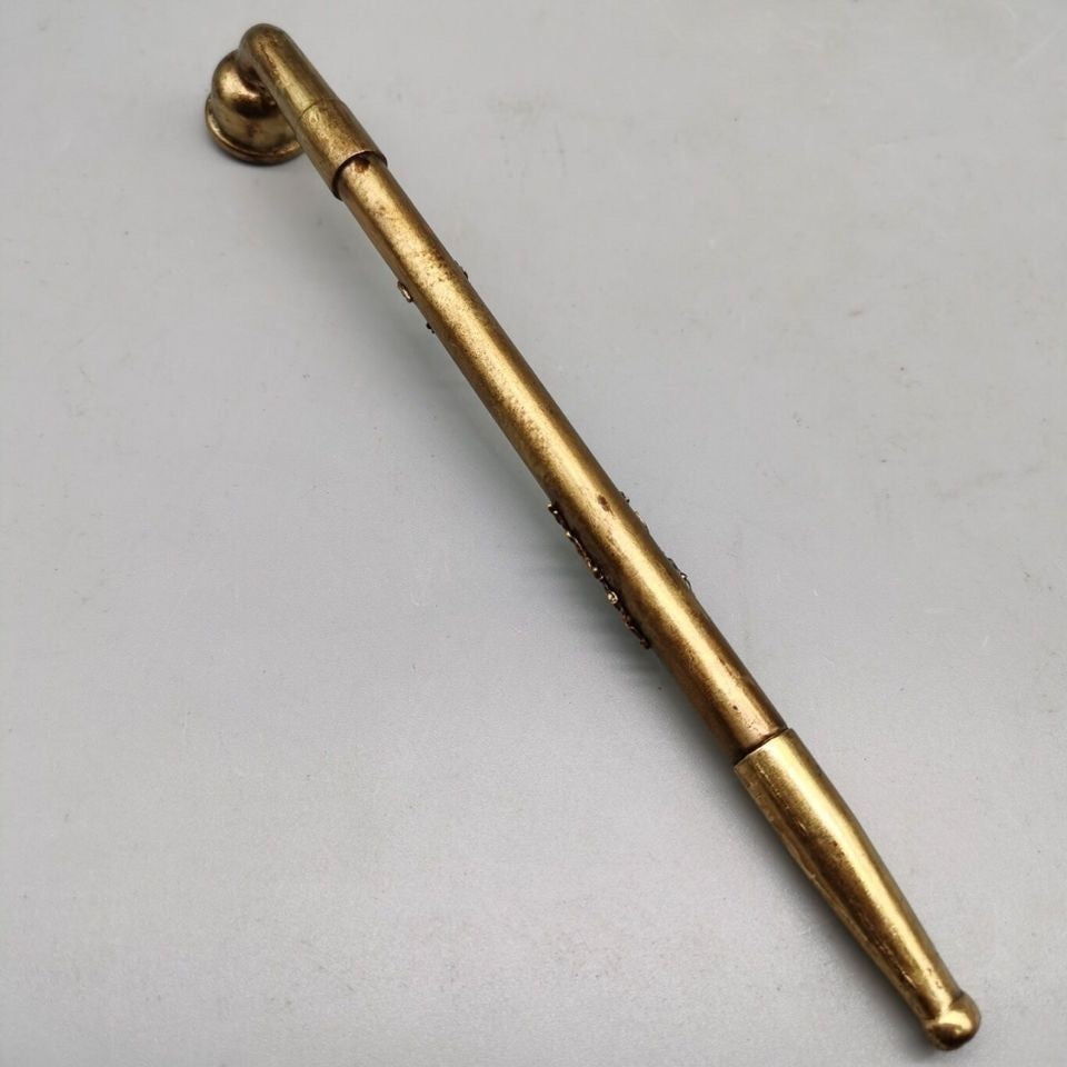 Vintage Brass Detachable Tobacco Pipe | 23cm Old-Style Smoking Pipe for Men