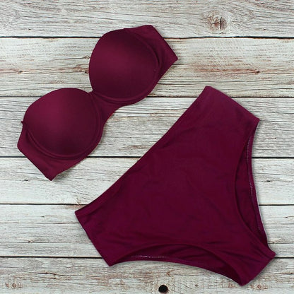Women Swimsuit Sexy High Waist Bikini Swimwear Bikini Set Push Up Bathing Suit