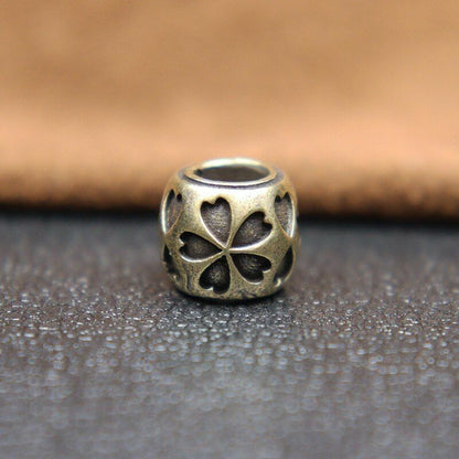 Lucky Five Leaf Flower Knife Beads Fashion Paracord Bracelet Brass Accessories