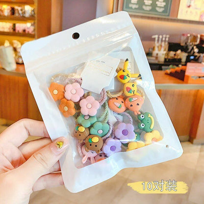 Hair Bands 10/20 Pcs/Bag Shiny Flowers Baby Scrunchies Rubber Kids Accessories