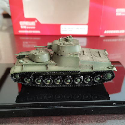 1/72 Soviet T-100 Heavy Tank with Double Turret Tank Model Gift