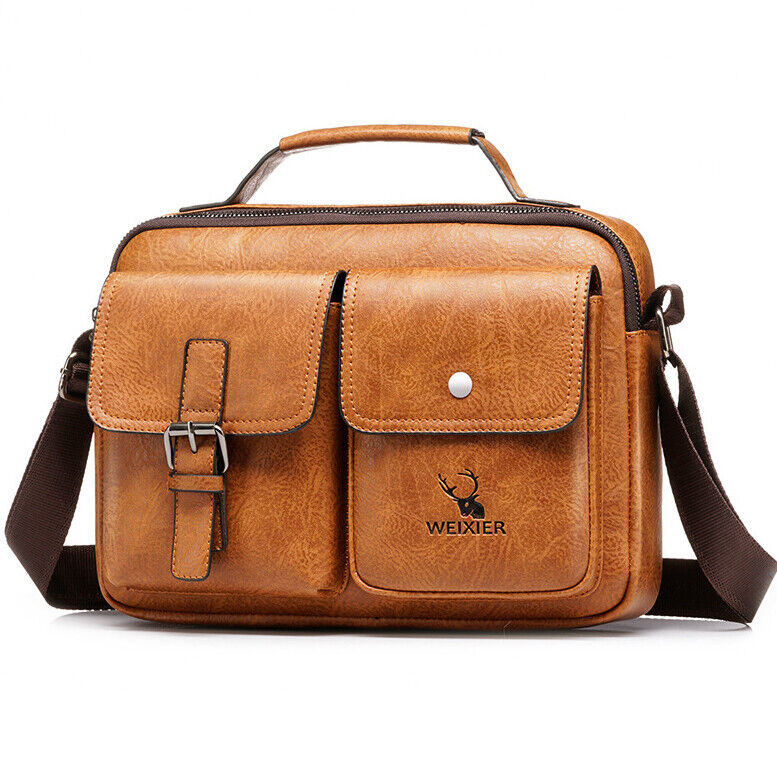Men's Business pu Leather Briefcase Shoulder/Messenger Bag 8" Handbags Sport Bag