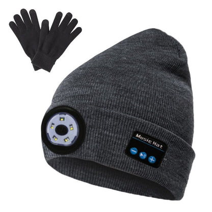 Wireless Bluetooth headphones led warning light night running lighting cap