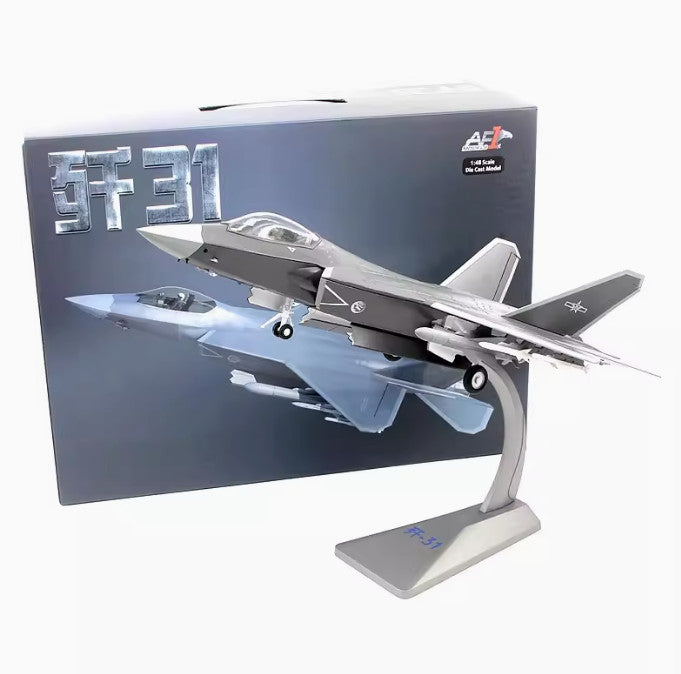 1:48 31CM China J-31 Gyrfalcon Stealth FC31 Fighter Plane Diecast Aircraft Model