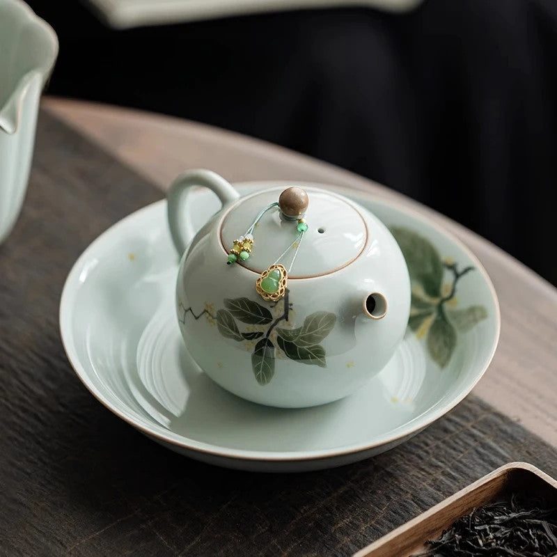 220ml Ceramic Handpainted Osmanthus Xishi Teapot High-end Kung Fu Teaware