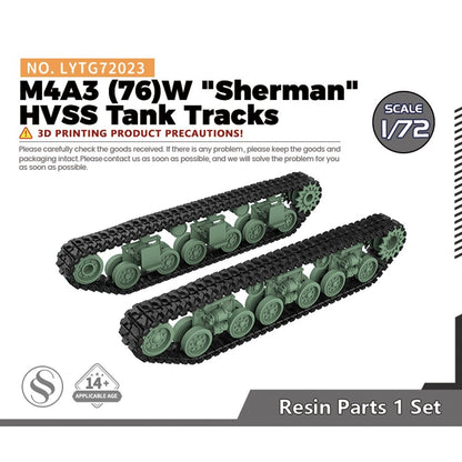 SSMODEL LYTG72023 1/72 Model Upgrade Parts M4A3 (76)W "Sherman" HVSS Tank Tracks