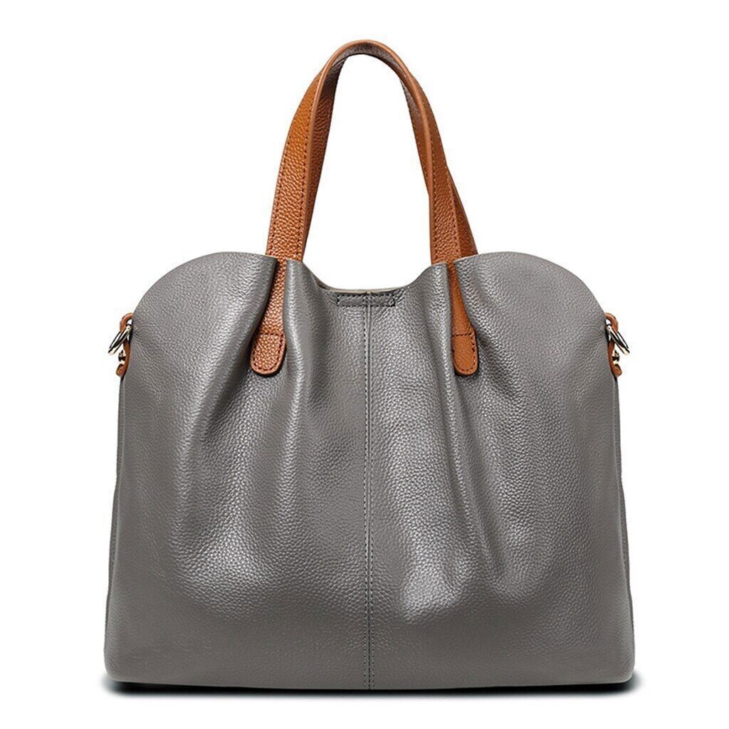 Genuine Leather Women Handbags Blue Cowhide Soft Female Shoulder Bag