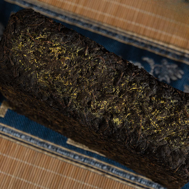 1000g Hunan Anhua Black Tea Aged Tea Hand-built Fu Brick Golden Flower Black Tea