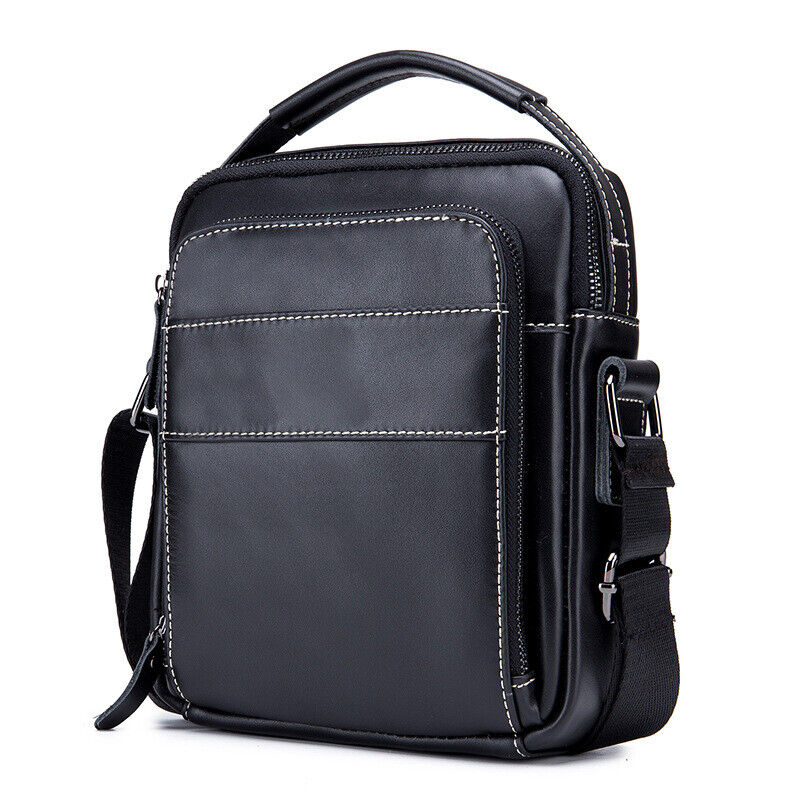 100% Genuine Leather Men's Crossbody Shoulder Bag 8" Handbag Business Cowhide