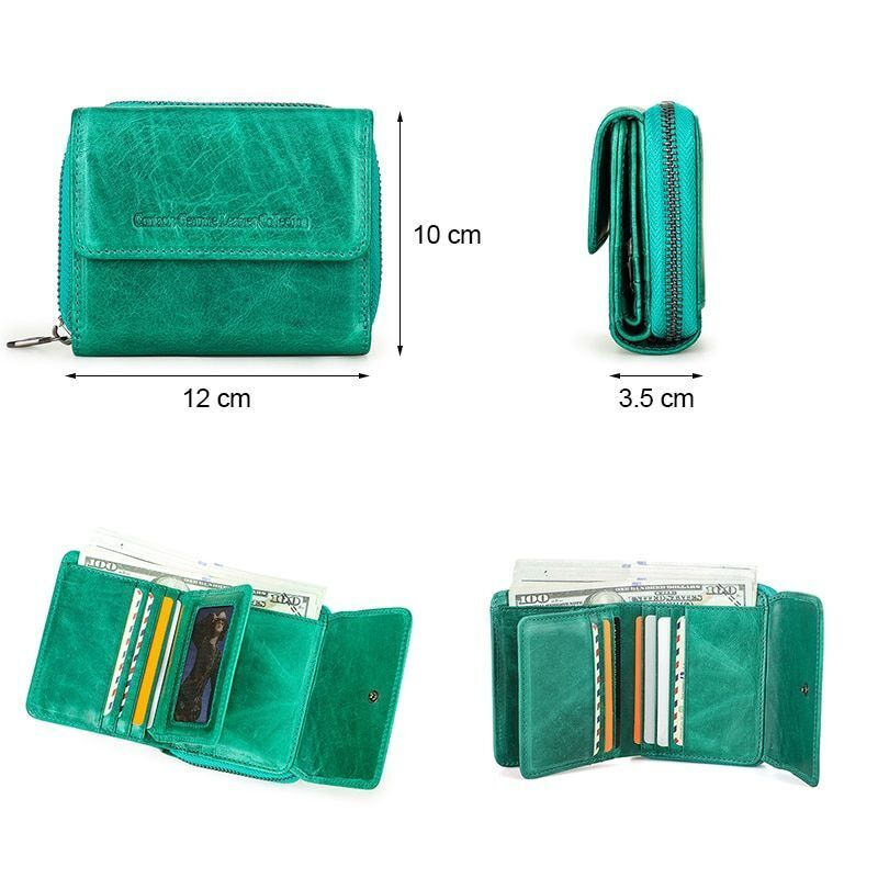Leather Wallet Women Clutch Bag Coin Purse Small Card Holder 10*12*3.5 CM 160 G