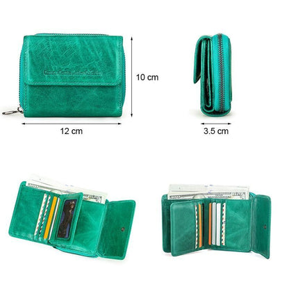 Leather Wallet Women Clutch Bag Coin Purse Small Card Holder 10*12*3.5 CM 160 G