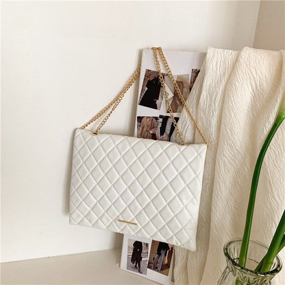 Shoulder Bag Fashion Plaid Leather Crossbody Bags Large Envelope Handbag Purses