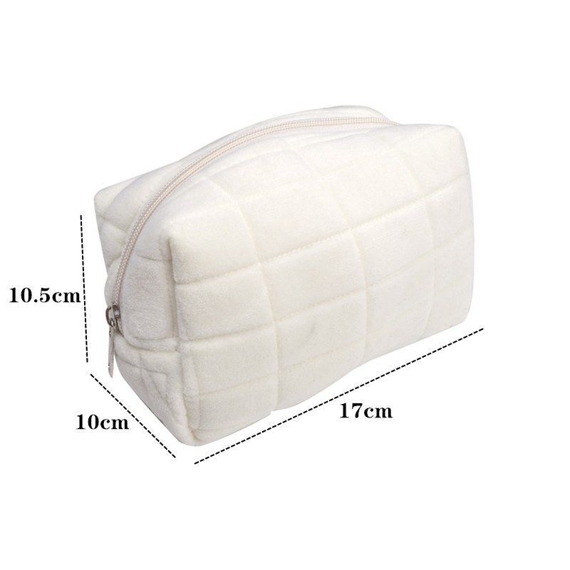 Cute Plush Makeup Bag Travel Small Cosmetic Case Zipper Toiletry Pouch Storage