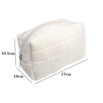 Cute Plush Makeup Bag Travel Small Cosmetic Case Zipper Toiletry Pouch Storage