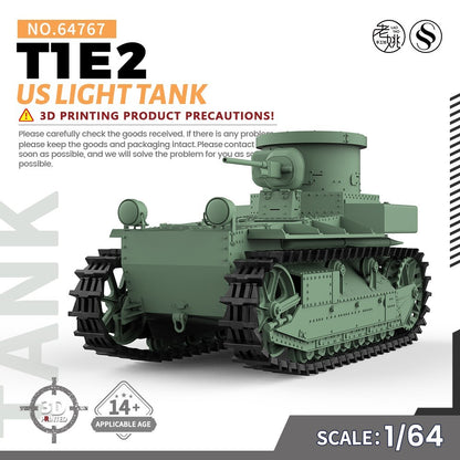 1/64 S Scale Military Model Kit US T1E2 Light Tank SS64746