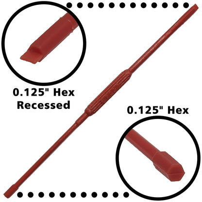 0.125" Double Hex Alignment Tool, One Side Recessed, 5" Overall Length