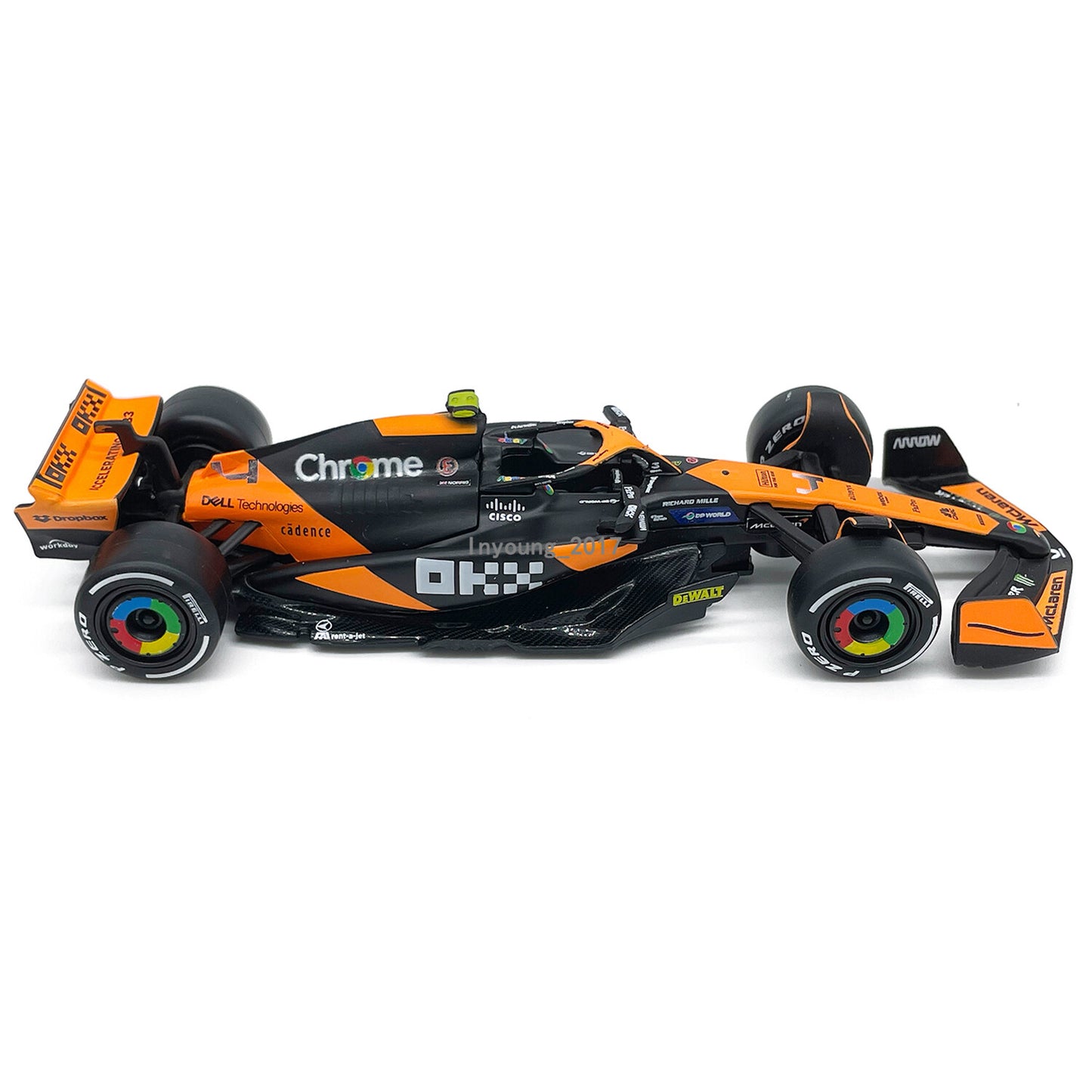 1:43 McLaren MCL38 Model Car Miami Grand Prix 2024 Formula 1 Team Lando Norris