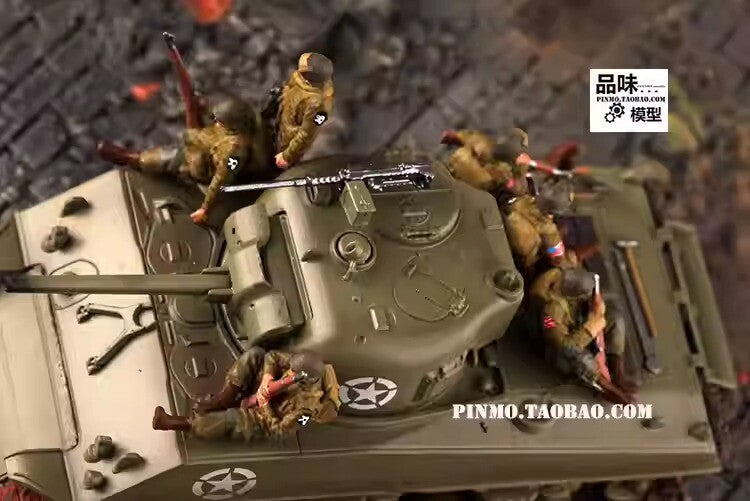 1/72 US Armored Tank Mounted Soldier 6 Soldier Model