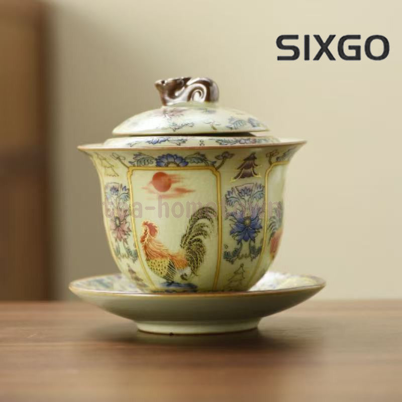 Ru Porcelain Golden Rooster Dawn Teacup Master Cup Household Tea Cup
