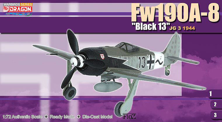 Dragon Fw190A-8 "Black 13" JG 3 1944 1/72 finished plane model aircraft
