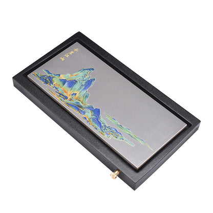 Porcelain Black Stone Tea Tray Creative Serving Tray On Sales Crude Pottery Tray