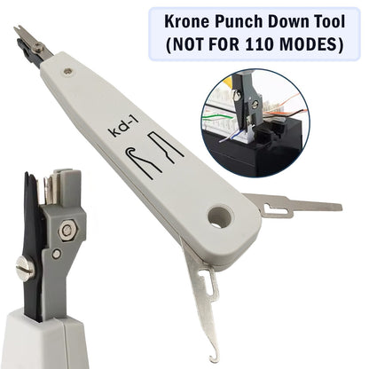 9-in-1 Network Toolkit: RJ45 Ethernet Crimper, Krone PunchDown, Cable Tester
