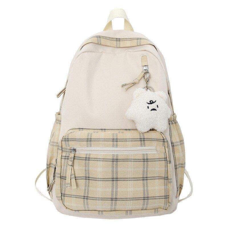 Cute Travel School Bag Fashion Book Backpack Trendy College Cool Plaid Bag Pack