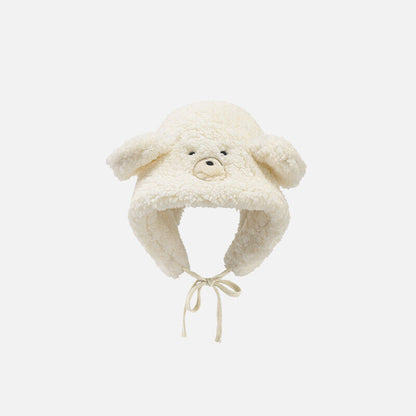 Multi-functional Bear Scarf Face Cover Hat Women Cute Winter Thick Plush Scarf
