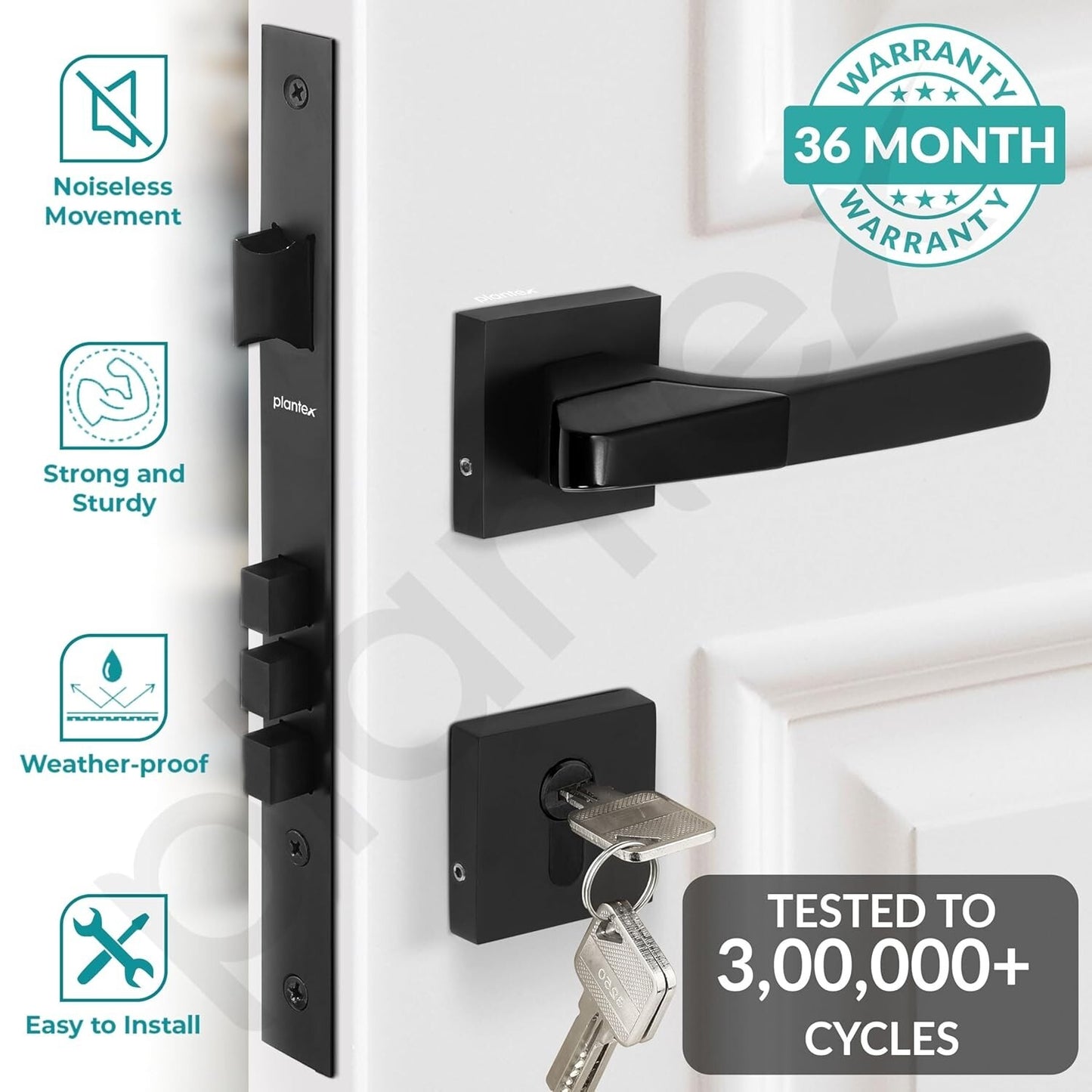 Heavy Duty Mortise Main Door Lock Set For Home With 3 Brass Keys