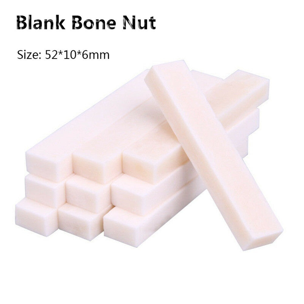 10pcs Blank Genuine Real Bone 52x10x6mm Nut&Saddle for Bass Guitar Ukulele