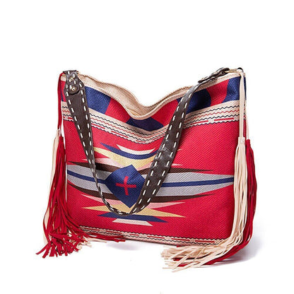 2023 New Fashion Woman Bags Women's Beach One-shoulder Carry Canvas Ethnic Style
