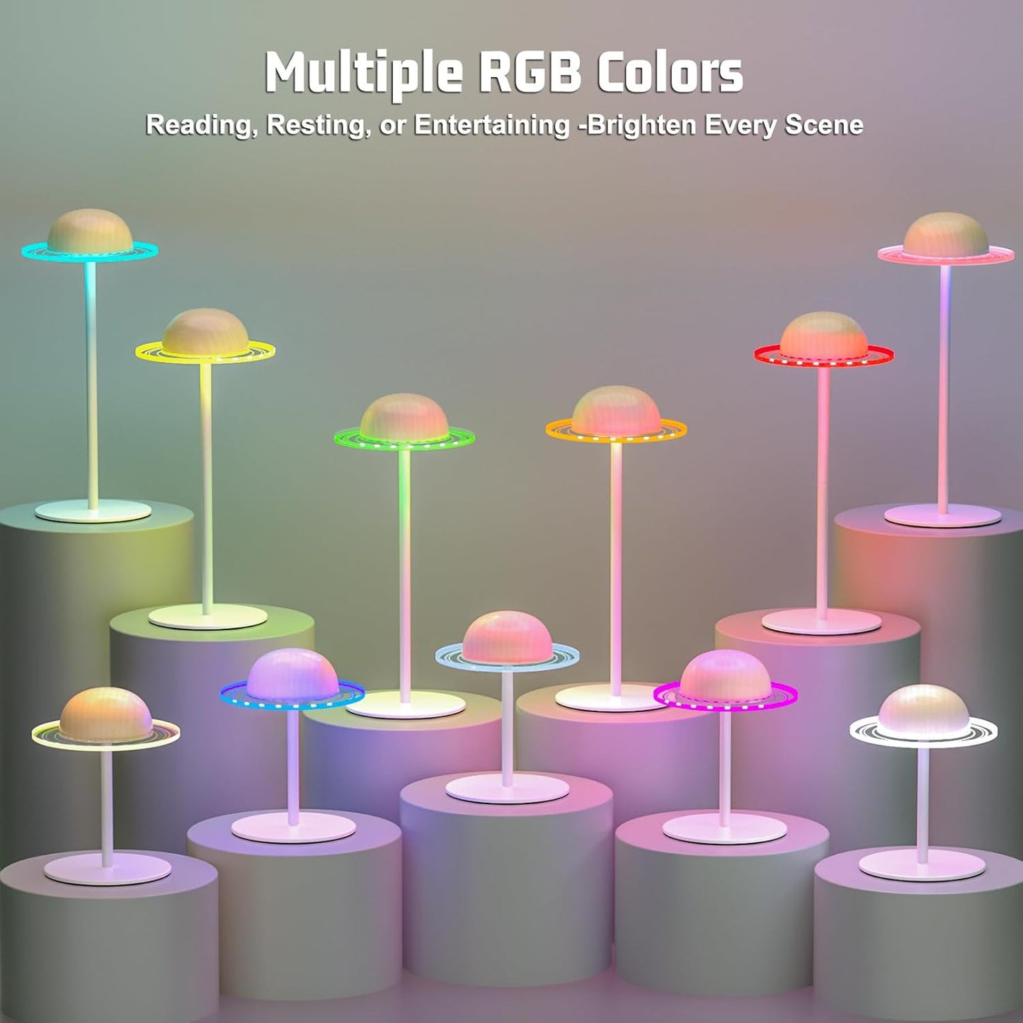 Nreonrick Wireless Bottle Lamp,Rgb Table Lamp, Dimmable Color Changing Desk Lamp