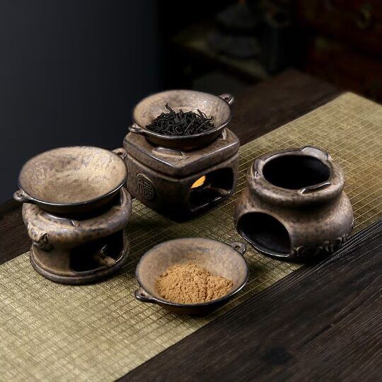 Bronze Ceramic Aromatherapy Incense Burner Indoor Candle Essential Oil Furnace