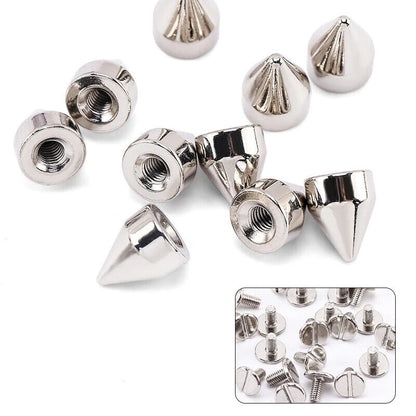 Studs & Spikes 25Pcs Punk Buttons Rivets Set DIY Craft Clothes Garment Screwback