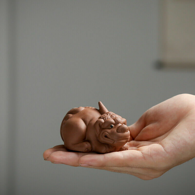 Creative Tea Pet Yixing Zisha Wealthy Mascot Purple Clay Table Decoration Small