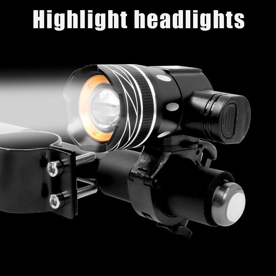 Scooter LED Lamps Headlight USB Rechargeable Bike Lights Skateboard Accessories