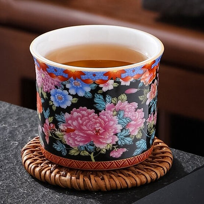 One Cup Color Enamel Craft Porcelain Tea Cup 120ml Ceramic Kungfu Master Cup New
