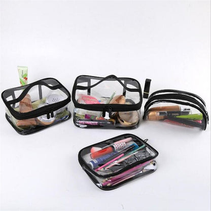 1pc Traveling PVC Cosmetic Bags Transparent Clear Makeup Bags Tote Handbags Case