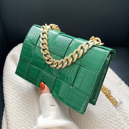 12 Colors Handbag Purse Alligator Pattern Shoulder Bag Women Chain Crossbody Bag