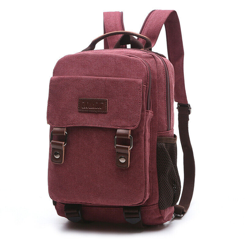Convertible Canvas Small Mini Backpack Rucksack Chest Pack Sling Bag Travel