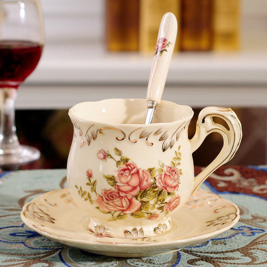 Coffee Cup Afternoon Flower Tea Cup Porcelain Coffee Tea Cup Sets