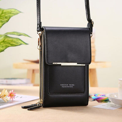 Leather Women Handbags Touch Screen Phone Purse Card Holder Small Crossbody Flap