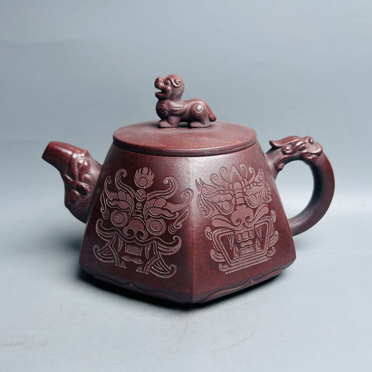 Chinese Yixing Purple Clay Teapot Tea Set Pot Zisha Ceramic Cute Decor Figurine