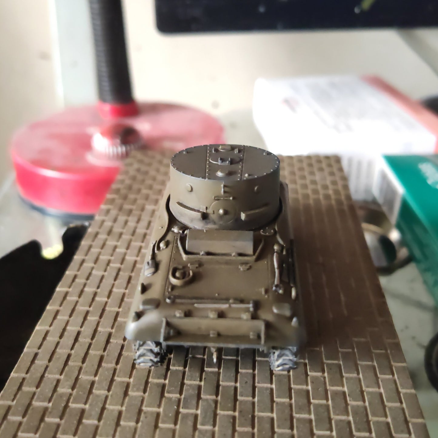 Handcrafted 1/72 searchlight Sherman tank finished painting model