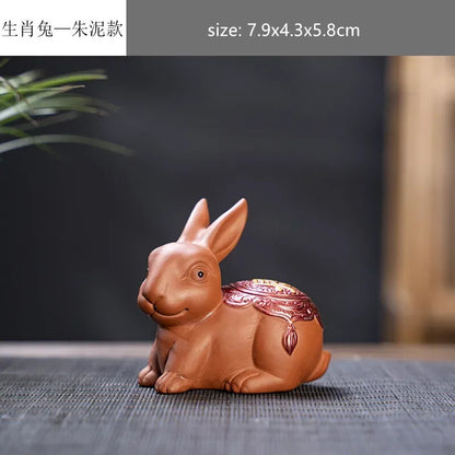 Creative Purple Sand 12 Zodiac Animal Decoration Tea Pet Lovely Desktop Ornament