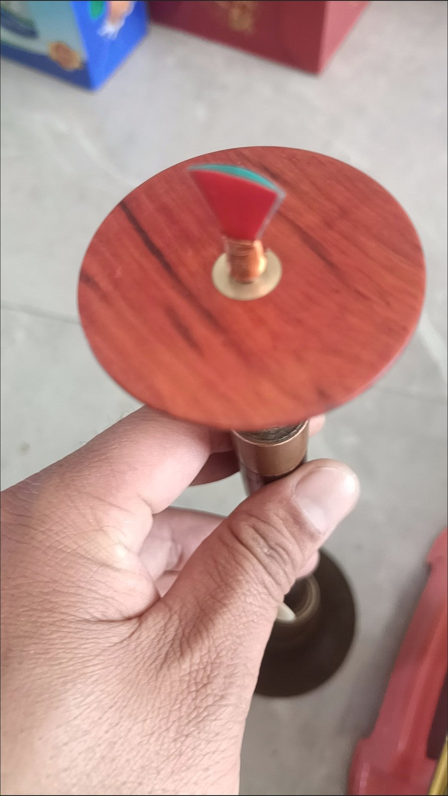 Antique Sandalwood Suona Air Disc Brass Core 5cm Wind Instrument Accessory