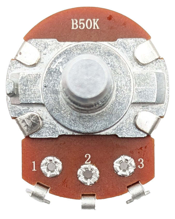 8 Pack 50K Ohms Potentiometer, 1/2W, Panel Mount, Single Turn, Round Shaft