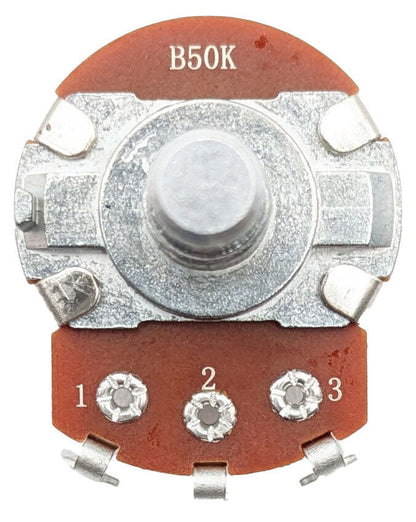 8 Pack 50K Ohms Potentiometer, 1/2W, Panel Mount, Single Turn, Round Shaft