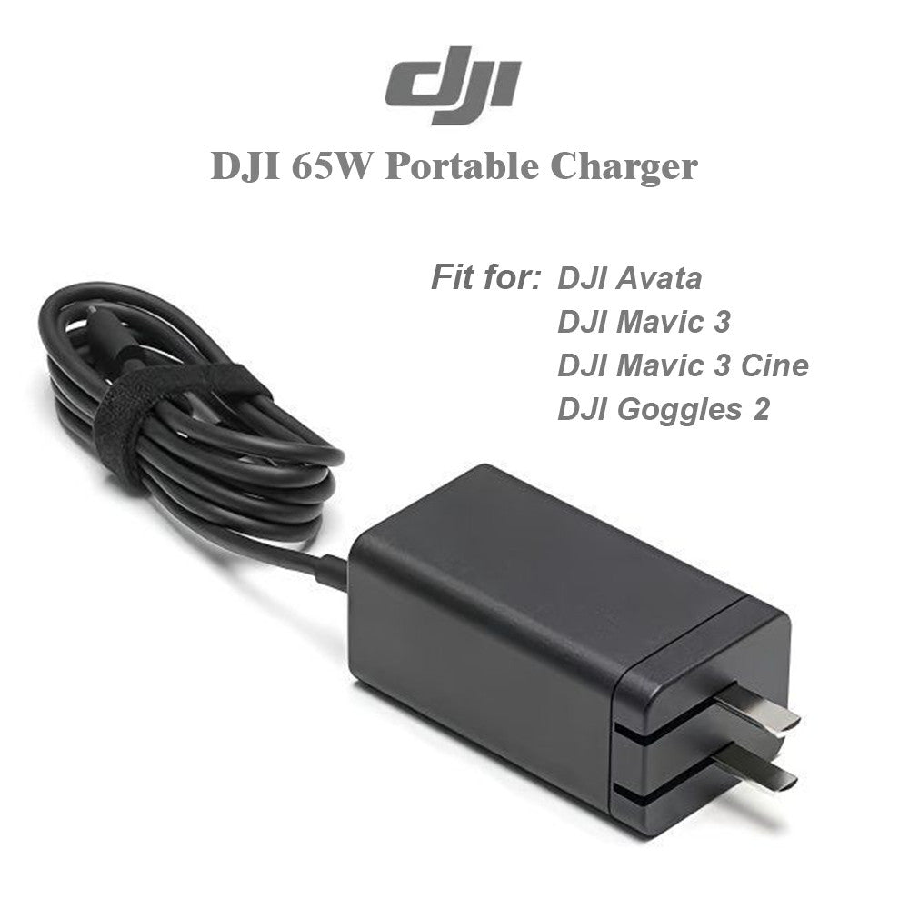 DJI 65W Portable Charger with Cable for Mavic 3,Air 3,Avata(PD-65CN) US/CN/JP/TW