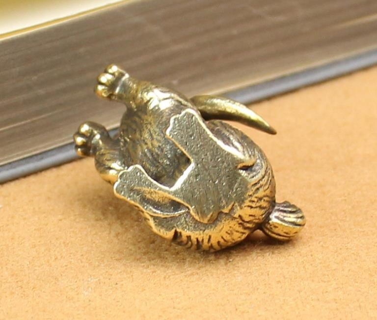 Rare Chinese Art old Brass toys rabbit Statue figure Tea Pet decoration A66